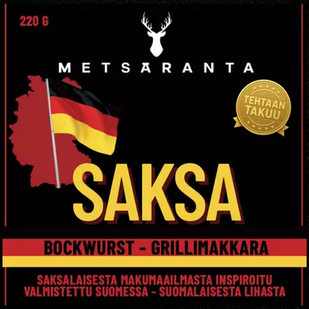 METSÄRANTA BOCKWURST-GRILLIMAKKARA 220g - Makkaratuotteet - 6405618001441 - 1